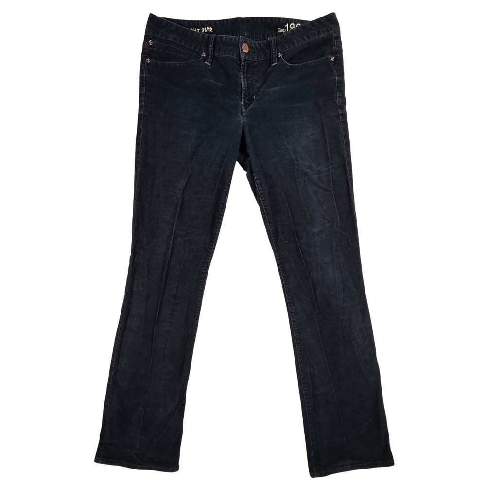 Gap 1969 Real Straight Corduroy Pants Carbon Blue Size 31/12 Womens